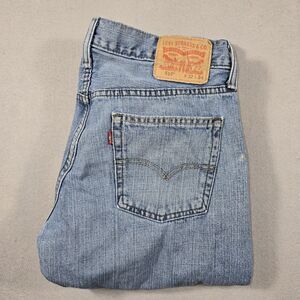 Levi's 514 Fitted Straight Leg Men's Jeans Size 32x34 Distressed Blue Denim